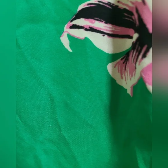 J. Crew 100% Silk Blouse Women's Size 0 Green Floral Short Sleeve Open Back - Picture 6 of 9